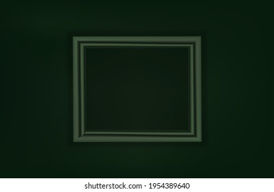 facade wall with a frame. green wall. green frame for interior