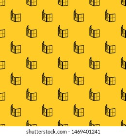 Facade window frame pattern seamless vector repeat geometric yellow for any design