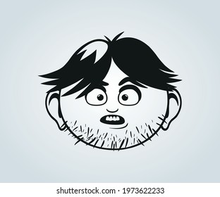 face with abstract character expression in silhouette for illustration