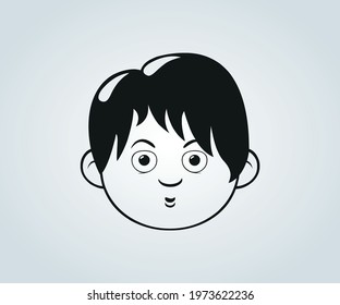 face with abstract character expression in silhouette for illustration