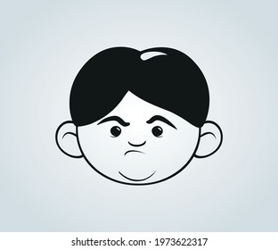 face with abstract character expression in silhouette for illustration