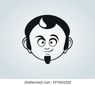 face with abstract character expression in silhouette for illustration