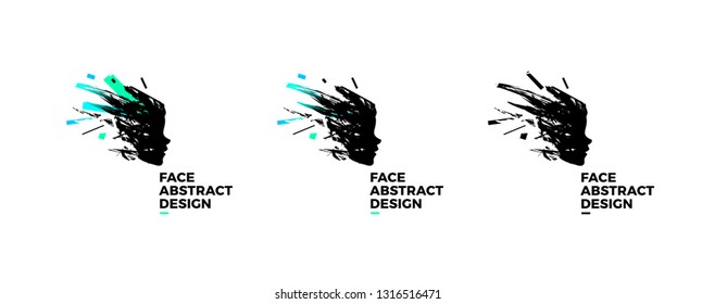 Face Abstract Design Logo for Your Conceptual Idea
