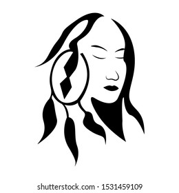 face abstract illustration icon vector design template