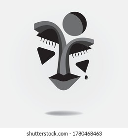 face abstract on white background