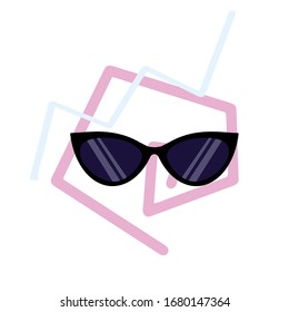 Face abstraction in eyewear. Sunglasses. Vector illustration.