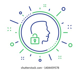Face accepted line icon. Access granted sign. Unlock system symbol. Quality design elements. Technology unlock system button. Editable stroke. Vector
