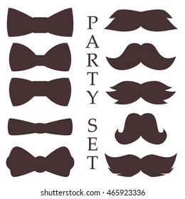  Face accessory party set fun beard character