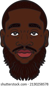 face of an african man with a beard