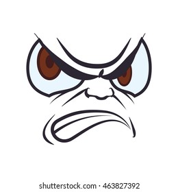 face angry eyes expression cartoon icon. Isolated and flat illustration. Vector graphic