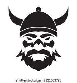 face angry man Viking logo design, vector graphic symbol icon illustration creative idea