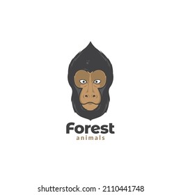 face animal Celebes crested macaque logo design, vector graphic symbol icon sign illustration