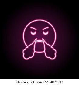 face In anticipation of victory neon icon. Simple thin line, outline vector of emoji icons for ui and ux, website or mobile application