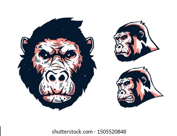 face of Ape on illustration