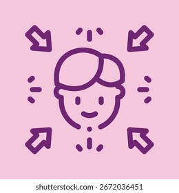 Face arrows symbol artwork trendy useful vector Illustration design comely colorful background.eps