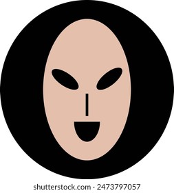 Face art social profile icon alien vector illustration