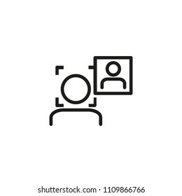 Face authentication line icon. Man, portrait, scanning. Security concept. Can be used for topics like detection, biometric scanning, identification.