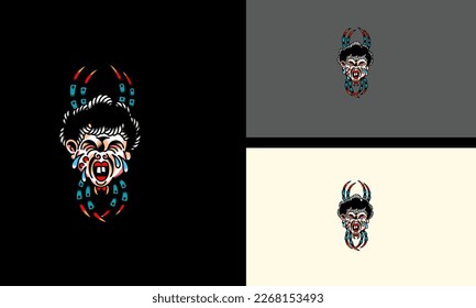 diseño o logotipo de mascota de ilustración de vector de llanto de bebé