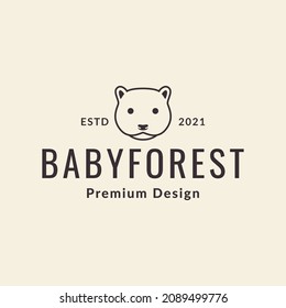 face baby otter head line logo symbol icon vector graphic design illustration idea creative