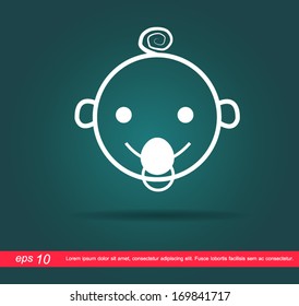face baby smile vector icon
