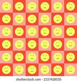 Face bad mood red face unhappy.The picture consists of faces expressing unhappy, unhappy expressions, mainly in red and yellow.