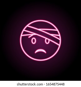 Face With bandaged head neon icon. Simple thin line, outline vector of emoji icons for ui and ux, website or mobile application