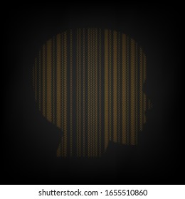 Face Barcode sign. Icon as grid of small orange light bulb in darkness. Illustration.