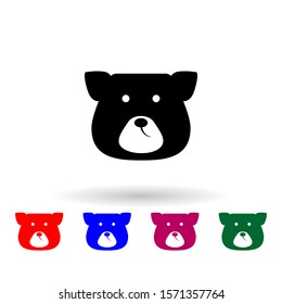 Face bear multi color icon. Simple glyph, flat vector of russia icons for ui and ux, website or mobile application