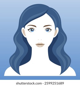 Face of a beautiful young girl. Beauty and health. Vector illustration