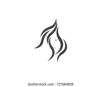 Face beauty girl logo design template