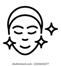 Face beauty icon outline vector. Collagen hair. Protein acid