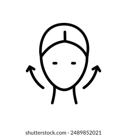 Face and Beauty line icon. Aesthetic cosmetology vector pictogram, anti age skin care. Simple outline sign for plastic surgery clinic. Facial Massager Line Symbol. Isolated Vector Illustration.