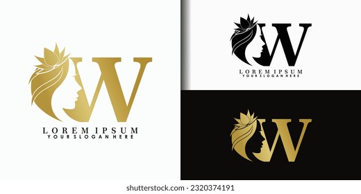 face beauty logo design with letter concept