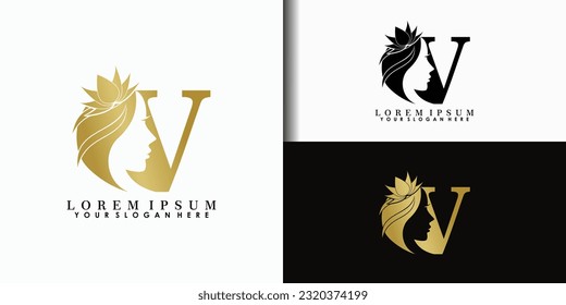 face beauty logo design with letter concept