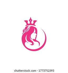 Face Beauty Queen Model Portrait Silhouette Vector Logo 