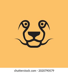 Face Of Big Cat Logo Vector