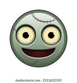 Cara con ojos grandes Tamaño Grande de zombie halloween emoji