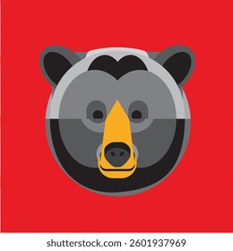 face black bear mid century modern 