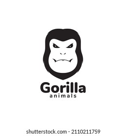 face black gorilla modern logo design, vector graphic symbol icon sign illustration