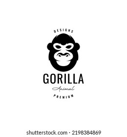 face black gorilla retro logo design