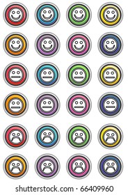 Face Black icon Buttons Round