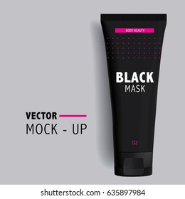 Face black mask, vector mock up