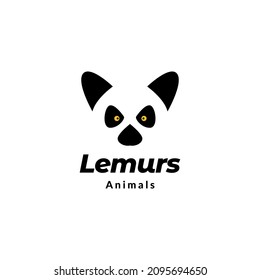 face black white lemurs logo design vector graphic symbol icon sign illustration creative idea