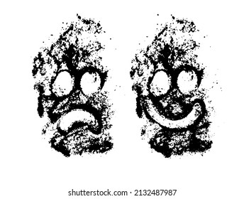 Face from a blot of paint. Vector illustration