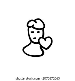 face blowing icon in vector. Logotype - Doodle