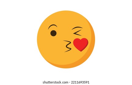 face blowing a kiss emoji vector, face blowing a kiss for website emoji svg
