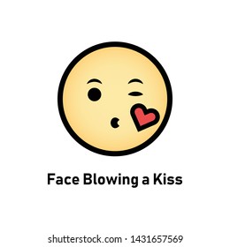 Face Blowing a Kiss Vector Illustration