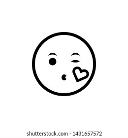 Face Blowing a Kiss Vector Illustration