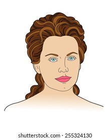 Face with blue eyes