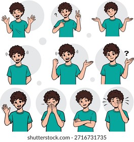 Face and Body Action Line Drawing Vector files Hand Expression all